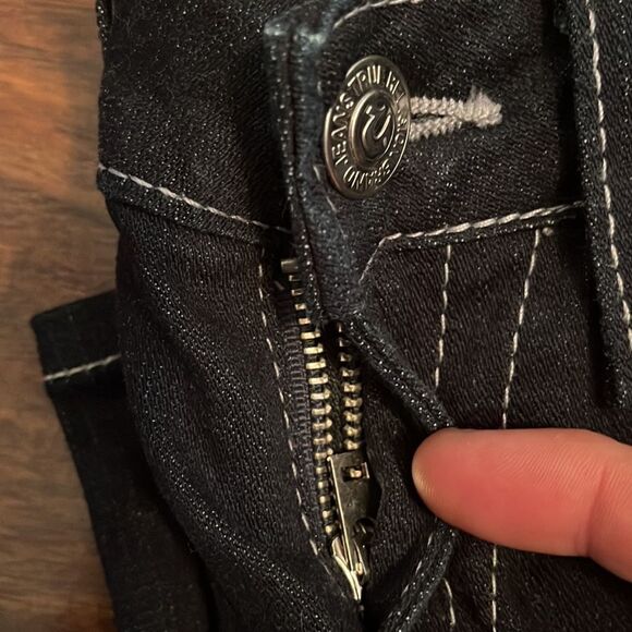 True Religion Silver Embellished Blue Denim Jeans Boho Feminine Casual - Picture 7 of 12